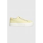 Tommy Jeans tenisi TJW FOXING FLATFORM SNEAKER femei, culoarea galben, EN0EN02480
