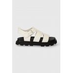 UGG sandale de piele Capitelle Strap femei, culoarea bej, cu platforma, 1152674