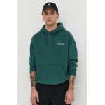 Abercrombie & Fitch bluza barbati, culoarea verde, cu glugă, cu imprimeu