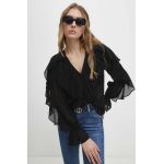 Answear Lab camasa femei, culoarea negru, regular
