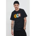 Converse tricou din bumbac barbati, culoarea negru, cu imprimeu