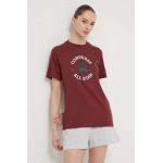 Converse tricou din bumbac culoarea bordo, cu imprimeu