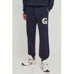 Gant pantaloni de trening culoarea albastru marin, cu imprimeu