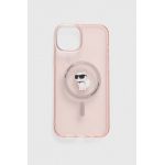 Karl Lagerfeld Husă pentru telefon iPhone 15 Plus / 14 Plus 6.7" culoarea roz