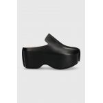 JW Anderson slapi de piele Platform Clog femei, culoarea negru, cu platforma, ANW42000A