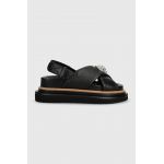 Kurt Geiger London sandale de piele Orson Cross Strap Sandal femei, culoarea negru, cu platformă 9992200109