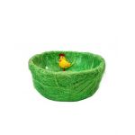 Cos decorativ rotund de paste cu sizal si decoratiuni 18 x 7 cm