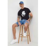 Karl Lagerfeld tricou din bumbac bărbați, culoarea negru, cu imprimeu 542241.755423