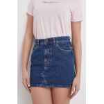 Pepe Jeans fusta jeans culoarea albastru marin, mini, drept