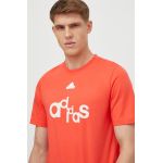 adidas tricou din bumbac bărbați, culoarea roșu, cu imprimeu IS2013