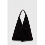Answear Lab geanta de mana din piele intoarsa culoarea negru