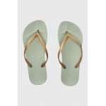 Ipanema slapi ANAT TAN FEM femei, culoarea verde, cu toc plat, 81030-AG185