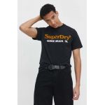 Superdry tricou barbati, culoarea negru, cu imprimeu