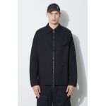 A-COLD-WALL* jachetă de bumbac Zip Overshirt culoarea negru, de tranziție, oversize, ACWMSH138A