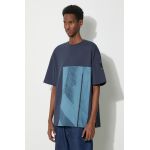 A-COLD-WALL* tricou din bumbac Strand T-Shirt bărbați, culoarea bleumarin, cu imprimeu, ACWMTS189