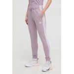 adidas pantaloni de trening din bumbac culoarea violet, cu model IR5379