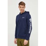 Columbia bluză Trek bărbați, culoarea bleumarin, cu glugă, cu imprimeu  1957913