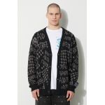 KSUBI cardigan din bumbac heroism cardigan culoarea negru, MPS24KW005