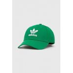 adidas Originals șapcă de baseball din bumbac culoarea verde, cu imprimeu  IW1785