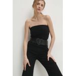 Answear Lab curea de piele femei, culoarea negru
