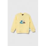 Emporio Armani hanorac de bumbac pentru copii x The Smurfs culoarea galben, cu imprimeu