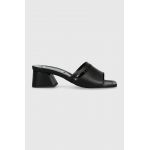 Karl Lagerfeld slapi de piele PLAZA femei, culoarea negru, cu toc drept, KL32405