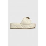 Kurt Geiger London șlapi de piele Kensington Puff Flatform femei, culoarea bej, cu platformă 2017841109