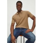 Medicine tricou polo barbati, culoarea bej, neted