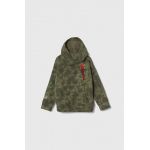 Abercrombie & Fitch bluza copii culoarea verde, cu glugă, modelator