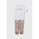 Abercrombie & Fitch pijama copii culoarea alb, modelator