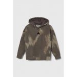 adidas bluza copii culoarea gri, cu glugă, modelator