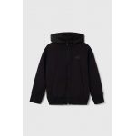 adidas bluza copii culoarea negru, cu glugă, neted