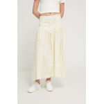Desigual fusta culoarea galben, maxi, evazati