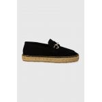 Love Moschino espadrile din piele întoarsă culoarea negru JA10592G0IIG0000