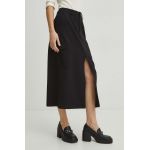 Medicine fusta culoarea negru, midi, drept