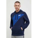 Puma bluză POWER bărbați, culoarea bleumarin, cu glugă, imprimeu  678931