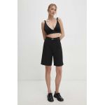 Answear Lab pantaloni scurti femei, culoarea negru, neted, high waist