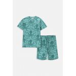 Coccodrillo pijamale de bumbac pentru copii culoarea verde, modelator