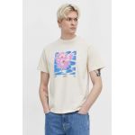 Kaotiko tricou din bumbac culoarea bej, cu imprimeu