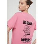 Kaotiko tricou din bumbac culoarea roz, cu imprimeu