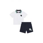 Karl Lagerfeld set de bumbac pentru bebelusi culoarea alb