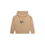 Michael Kors bluza copii culoarea bej, cu glugă, cu imprimeu