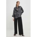 Answear Lab camasa din bumbac femei, culoarea negru, cu guler clasic, relaxed