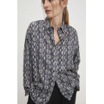 Answear Lab camasa femei, culoarea negru, cu guler clasic, relaxed