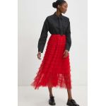 Answear Lab fusta culoarea rosu, maxi, evazati