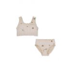 Konges Sløjd costum de baie pentru copii din două piese culoarea galben