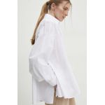 Answear Lab camasa din bumbac femei, culoarea alb, cu guler clasic, relaxed