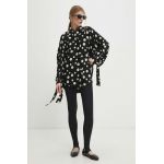 Answear Lab camasa femei, culoarea negru, cu guler clasic, relaxed