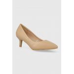 Answear Lab pantofi cu toc culoarea bej