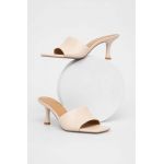 Answear Lab slapi de piele femei, culoarea bej, cu toc cui